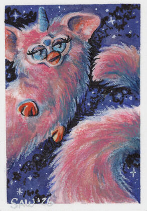 "Space Furby I" 01/2027 watercolor, colored pencil, ink