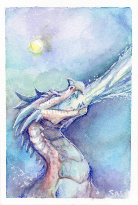 "Ice Dragon I" 01/2026 Watercolor