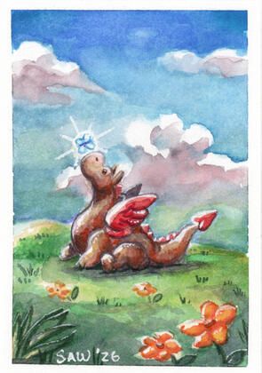 "Friendly Dragon I" 01/2026 Watercolor